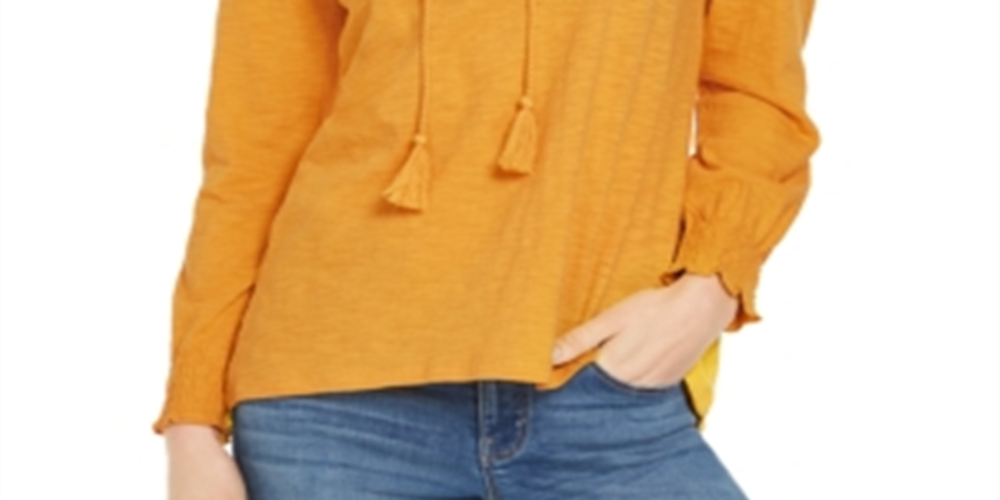 Blusa feminina bordada com ombro estilo &amp; co, amarela, tamanho pequeno