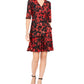 Vestido evasê Robbie Bee feminino vermelho e preto tamanho pequeno P