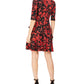 Vestido evasê Robbie Bee feminino vermelho e preto tamanho pequeno P