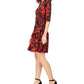 Vestido evasê Robbie Bee feminino vermelho e preto tamanho pequeno P