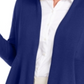 Cardigan feminino JM Collection com nervuras mistas e botões, azul, tamanho pequeno P