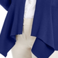 Cardigan feminino JM Collection com nervuras mistas e botões, azul, tamanho pequeno P