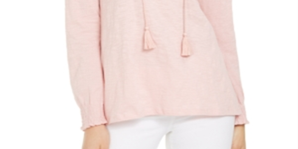 Blusa feminina bordada com ombro estilo &amp; co, rosa, tamanho pequeno