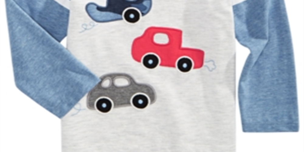 Camiseta estampada First Impressions Baby Boy Cars, cinza, tamanho 3-6 meses