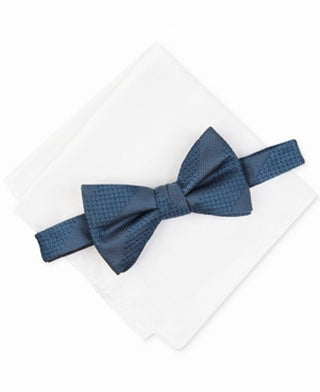 Conjunto de lenços de bolso com gravata borboleta Alfani masculino Crispin azul tamanho regular