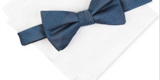 Conjunto de lenços de bolso com gravata borboleta Alfani masculino Crispin azul tamanho regular