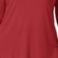Blusa feminina lisa de manga comprida e gola alta, tamanho 1X, vermelha, da coleção JM