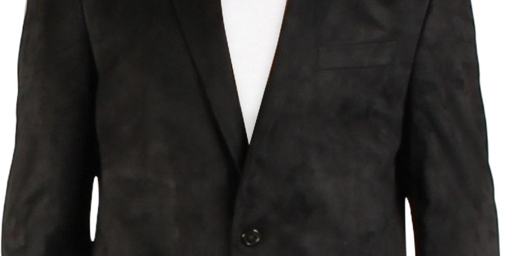 Ralph Lauren Masculino Linley Faux Suede Forrado Dois Botões Blazer Preto Tamanho 42