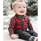 Conjunto de 3 peças de body xadrez, calça e gravata borboleta Carter's Boy, vermelho, tamanho 18M