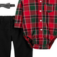 Conjunto de 3 peças de body xadrez, calça e gravata borboleta Carter's Boy, vermelho, tamanho 18M