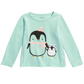 Camiseta infantil First Impressions Baby Girl Penguin Verde Tamanho 18 MOS