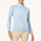 Karen Scott Suéter Feminino de Algodão com Gola Alta Azul Tamanho XS