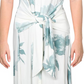 Vestido feminino Alfani com botões e amarração frontal, midi, verde, tamanho XX-G