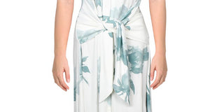 Vestido feminino Alfani com botões e amarração frontal, midi, verde, tamanho XX-G