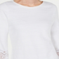 Top feminino Charter Club com manga de renda, branco, tamanho pequeno P