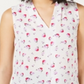 Blusa feminina Bar III com pregas florais, branca, tamanho grande