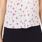 Blusa feminina Bar III com pregas florais, branca, tamanho grande