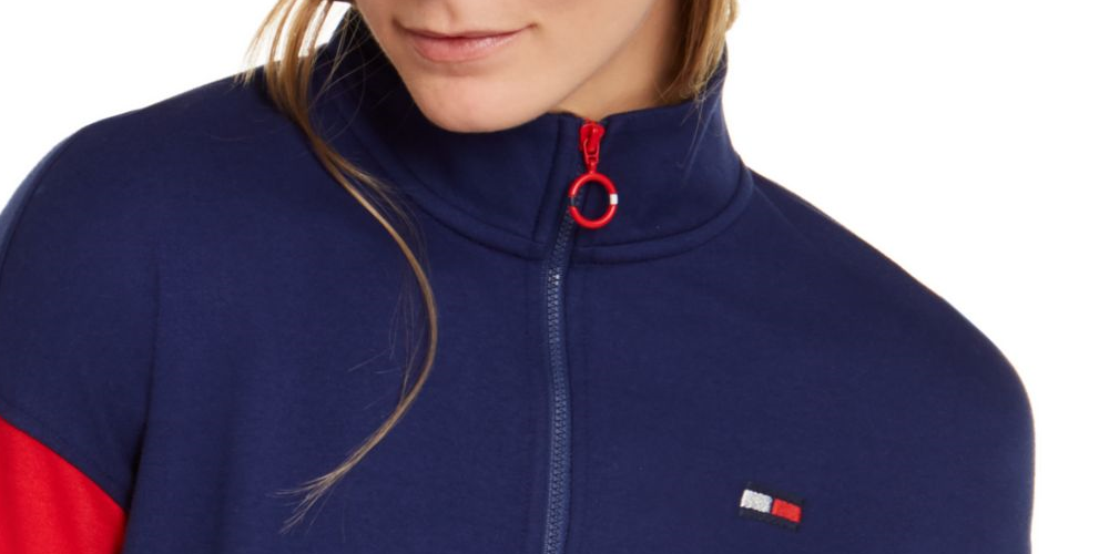 Tommy Hilfiger Suéter Feminino Manga Longa Color Block Azul Tamanho XS