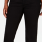 Calça jeans feminina INC International Concepts, com corte curvilíneo e perna reta, com controle de barriga, preta, tamanho 2