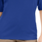 Blusa feminina Karen Scott com decote em V e detalhe de botão, azul, tamanho X-S
