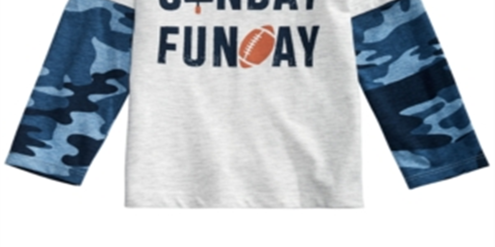 Camiseta infantil First Impressions Baby Boy's Layered Look Sunday Funday, cinza, tamanho 6-9 meses