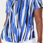JM Collection Blusa Estampada Feminina Azul Tamanho Pequeno Pequeno