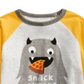 Camiseta infantil Raglan Snack Expert com blocos de cores para meninos First Impressions, cinza, tamanho 24 meses