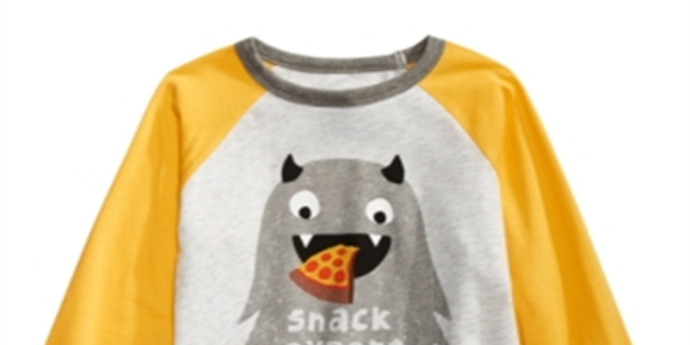 Camiseta infantil Raglan Snack Expert com blocos de cores para meninos First Impressions, cinza, tamanho 24 meses