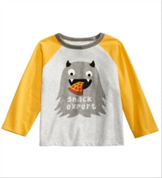 First Impressions Baby Boy's Colorblocked Raglan Snack Expert T-Shirt Gray Size 3-6MOS
