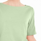 Blusa feminina Karen Scott de algodão com mangas recortadas, verde, tamanho pequeno