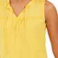 Blusa camponesa sem mangas de algodão estilo &amp; co feminina, amarela, tamanho médio