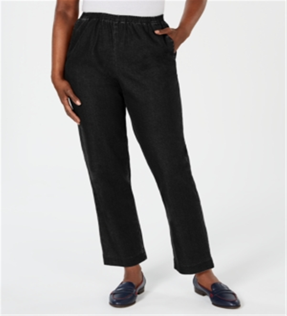 Calça jeans feminina Karen Scott, preta, tamanho pequeno
