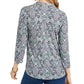 Charter Club Feminino Curvo Bainha Paisley Manga 3/4 Decote Sobrepeliz Vestir para o Trabalho Top Verde Tamanho P