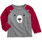 Camiseta raglan manga longa ursinho de pelúcia First Impressions para bebês meninos, cinza, tamanho 3-6 meses