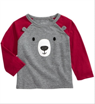 First Impressions Baby Boy's Teddy Bear Long Sleeve Raglan T-Shirt Gray Size 3-6MOS