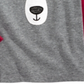 Camiseta raglan manga longa ursinho de pelúcia First Impressions para bebês meninos, cinza, tamanho 3-6 meses