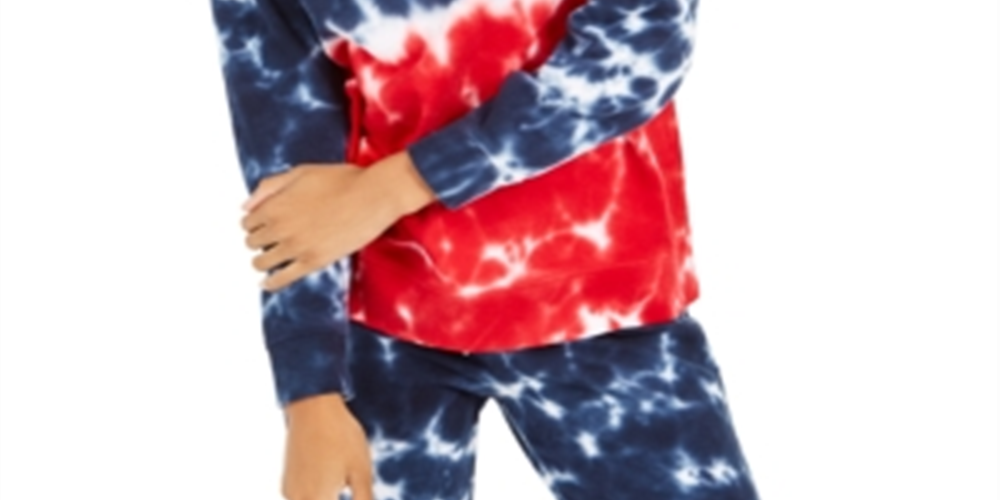 Tommy Hilfiger Moletom Feminino de Algodão Tie Dye Azul Tamanho XS