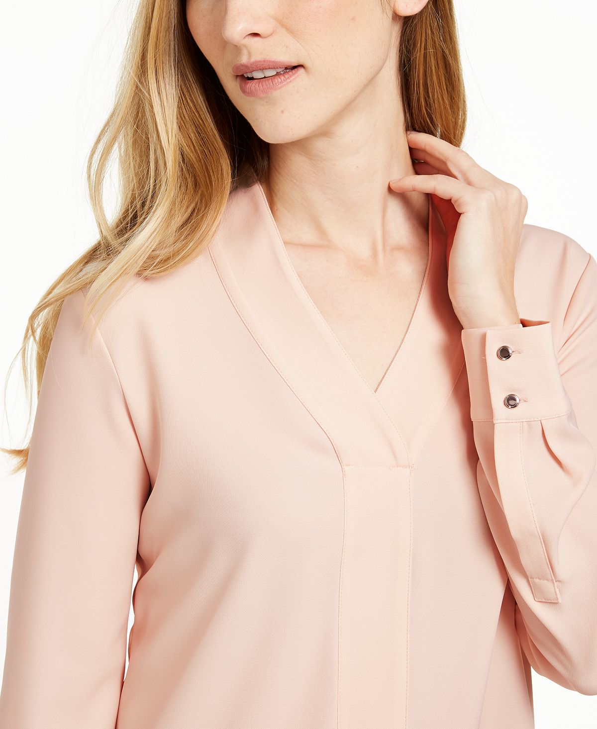 Blusa Calvin Klein Feminina Gola V Rosa Tamanho Médio