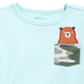 Camiseta infantil First Impressions Baby Boy Cotton Bear Pocket Azul Tamanho 12 MOS