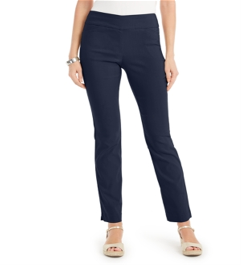 Calça feminina reta Cambridge Charter Club, azul, tamanho 14