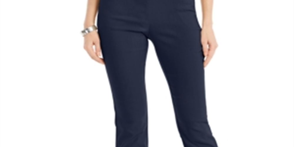 Calça feminina reta Cambridge Charter Club, azul, tamanho 14