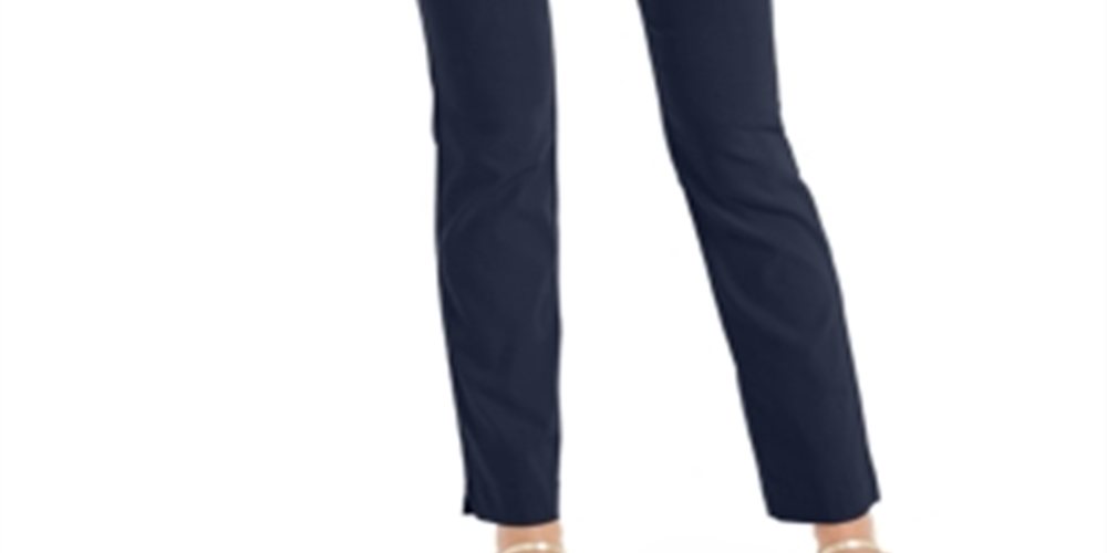 Calça feminina reta Cambridge Charter Club, azul, tamanho 14