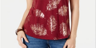 Camiseta feminina Dolman Graphic da Style &amp; Co, vermelha, tamanho PP