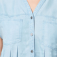 Blusa plissada com mangas e punhos Style &amp; Co feminina, azul, tamanho pequeno