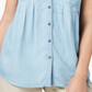 Blusa plissada com mangas e punhos Style &amp; Co feminina, azul, tamanho pequeno