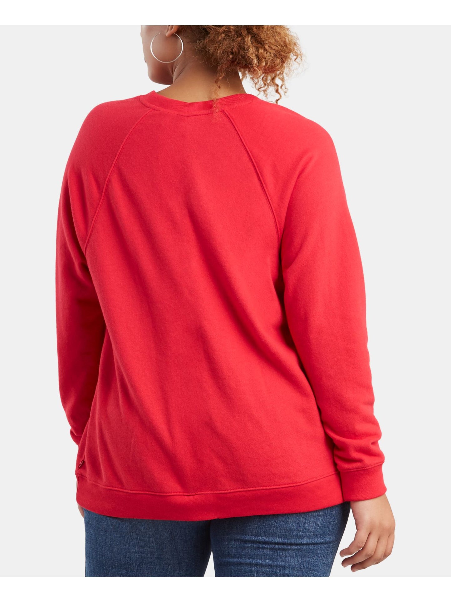 Moletom feminino Levi's Plus Logo manga comprida vermelho tamanho 2X