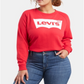 Moletom feminino Levi's Plus Logo manga comprida vermelho tamanho 2X