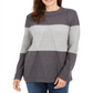 Karen Scott Suéter Feminino Grace Colorblocked Cinza Tamanho Médio