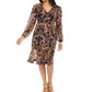 Vestido feminino Thalia Sodi estampado sobrepeliz camponesa preto tamanho grande