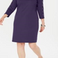 Vestido feminino Karen Scott com decote canoa e tachas, roxo, tamanho pequeno G